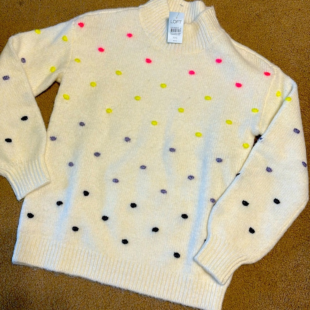 Loft cream sweater NWT size XXSP